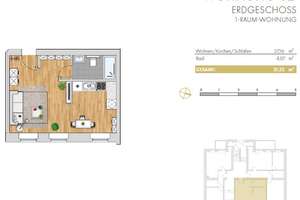 "Singles Aufgepasst" - helle 1-Raum-Wohnung - Fußbodenheizung, Parkett, CAT-7 Netzwerk, Einbauküche – Jahnstraße 60, 9126 Lutherviertel, Chemnitz – Vorschaubild 2