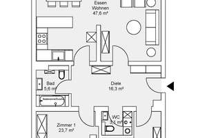 Komfortable 3-Zi-Wohnung  direkt an der Eilenriede*Aufzug*barrierefrei*Stellplatz – Die vollständige Adresse der Immobilie erhältst du vom Anbieter., 30655 Groß-Buchholz, Hannover – Vorschaubild 14