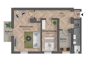 Lichtdurchflutetes Wohnen im begehrten Westend - charmante 2-Zimmer-Wohnung – 60325 Westend-Süd, Frankfurt am Main – Vorschaubild 7