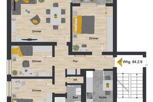 4-Zimmerwohnung mit Balkon in Osterode! – Sachsenweg 4, 37520 Osterode am Harz – Vorschaubild 2