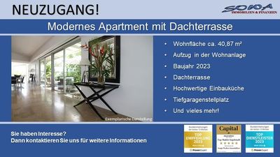 Hochwertiges Penthouse Apartment mit großzügiger Dachterrasse und TG-Stellplatz in zentrumsnaher ...
