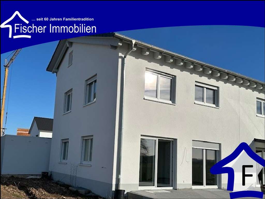 Immobilie in Adelmannsfelden - Adelmannsfelden, Neubau-Doppelhaushälfte in Massivbauweise kurzfristig beziehbar - Bild 0