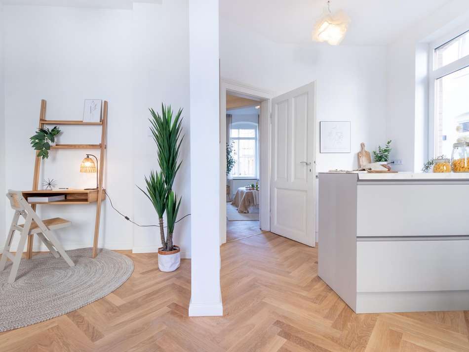 Küche und Arbeitsecke