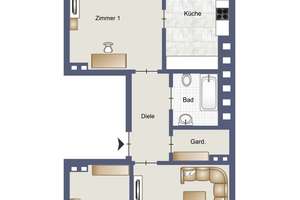 Helle, modernisierte 3-Zimmer-Wohnung mit Gartenblick-Balkon in Düsseldorf-Düsseltal – Die vollständige Adresse der Immobilie erhältst du vom Anbieter., 40239 Düsseltal, Düsseldorf – Vorschaubild 14
