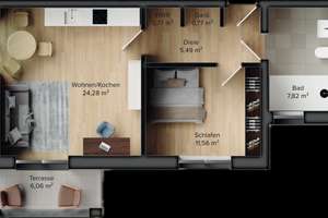 FRIEDERICH: Nähe Campus – EH 55 - Attraktive 2-Zimmer-Erdgeschosswohnung mit Terrasse. – Die vollständige Adresse der Immobilie erhältst du vom Anbieter., 52074 Laurensberg (Statistischer Bezirk), Aachen – Vorschaubild 9