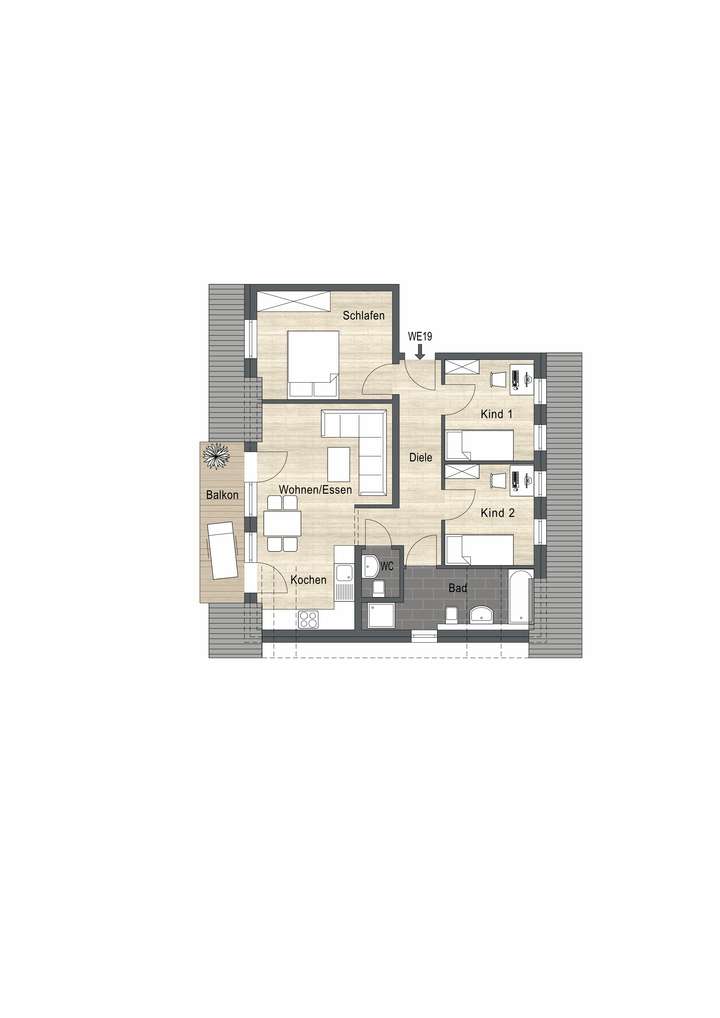 Grundrissplan WE Nr. 19