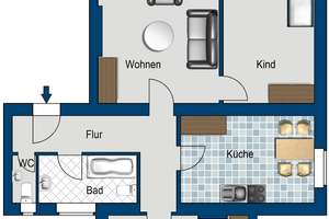 familienfreundliche 3-Zimmer-Wohnung mit Gäste WC + Balkon – Dodendorfer Str. 26, 39112 Leipziger Straße, Magdeburg – Vorschaubild 2