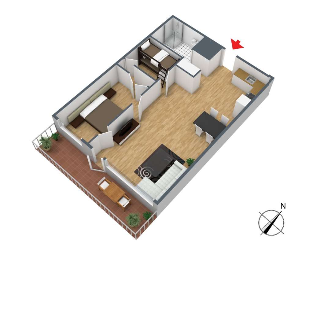 Immobilie in Braunlage - Von privat: 2,5-Zi.  Süd-Wohnung m. Balkon im 15. St. des Panoramic. Hier kann man sofort einziehen - Bild 0