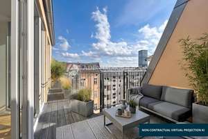 Erstbezug! Helle 3-Zimmer-Wohnung im Dachgeschoss mit Terrasse