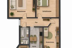 Potenzial: 3-Raum mit Loggia in grüner Wohngegend in Leipzig-Kleinzschocher – Die vollständige Adresse der Immobilie erhältst du vom Anbieter., 4229 Kleinzschocher, Leipzig – Vorschaubild 9