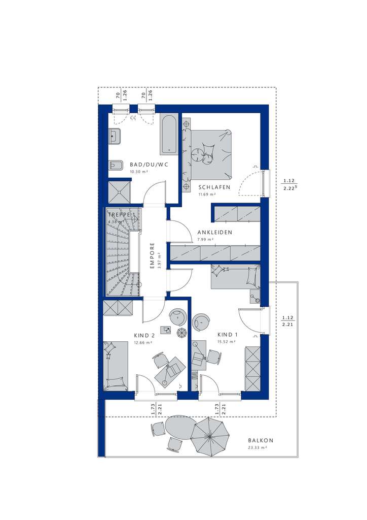 Immobilie in Haimhausen - Dachterrasse und Urlaubsgefühl in DHH in Haimhausen - Bild 2