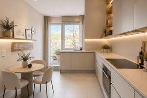 Blick über Düsseldorfs: Großzügige Dachgeschosswohnung mit Aufzug, vier Balkonen & Stellplatz – 40625 Gerresheim, Düsseldorf – Vorschaubild 7