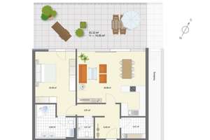 Über den Dächern von Fürth – 2-Zimmer-Wohnung mit 45 m² Süd-Dachterrasse, Klimaanlage & 2 Stellplä – Flößaustraße 124, 90763 Südstadt Industriegebiet, Fürth – Vorschaubild 2