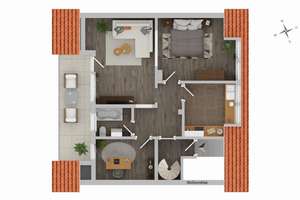 Kapitalanlage! Vermietete Dachgeschosswohnung mit Wohlfühlcharakter und Balkon,