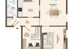 Top ausgestattete und vollmöblierte Maisonette-Wohnung mit 2 Bädern auf 95,49 m² – Die vollständige Adresse der Immobilie erhältst du vom Anbieter., 38448 Tiergartenbreite, Wolfsburg – Vorschaubild 23