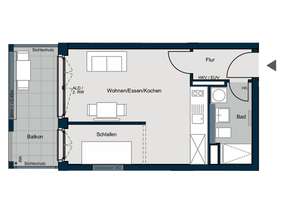 Stylische 1.5 Zimmer Neubauwohnung, große Loggia, teilmöbliert – Leinweberweg 36, 81249 Lochhausen, München – Vorschaubild 14