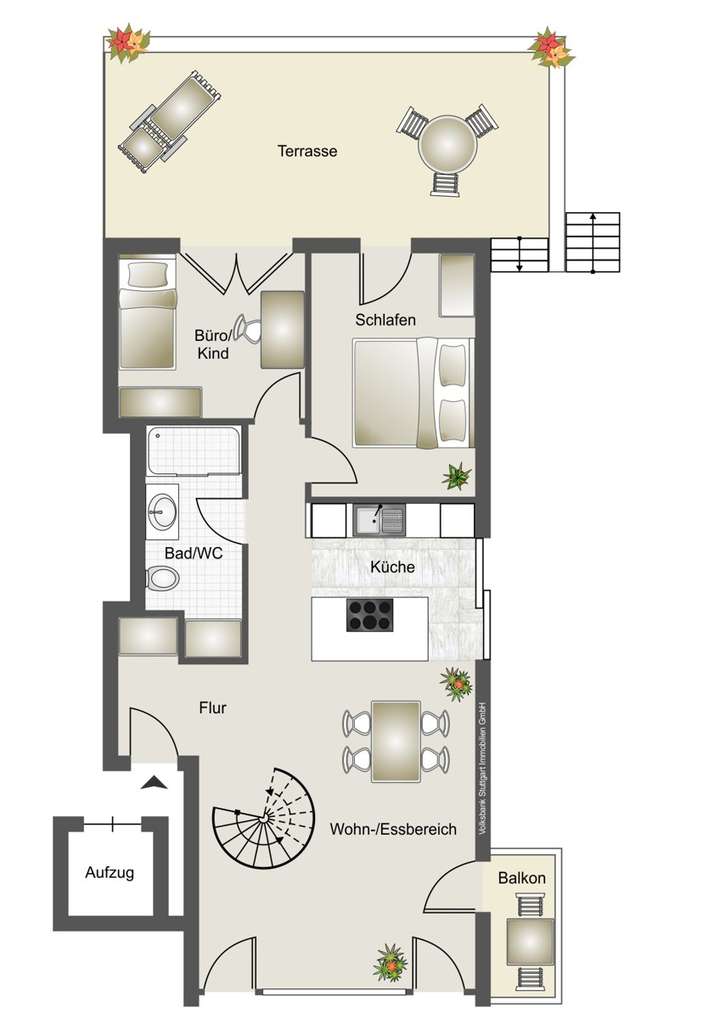 Grundriss 3. Obergeschoss rech