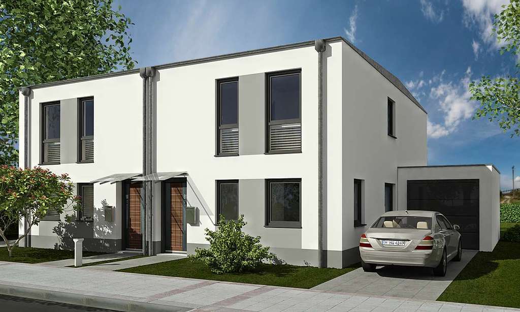 Neubau eines modernen Einfamilienhauses als Nullenergiehaus