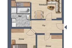 Tolle 3-Zimmer-Wohnung in Stötteritz | Bad mit Wanne & Dusche | Balkon – Die vollständige Adresse der Immobilie erhältst du vom Anbieter., 4299 Stötteritz, Leipzig – Vorschaubild 2