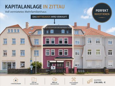 Modernisiertes Vierfamilienhaus – voll vermietete Kapitalanlage in Zittau