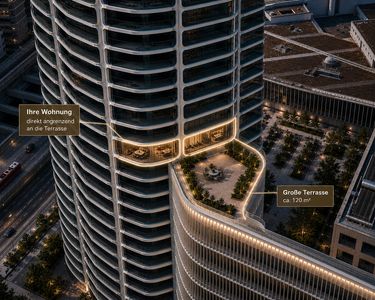 GRAND TOWER UNIKAT | Die einzige Wohnung mit ca. 121 m² großer Privatterrasse