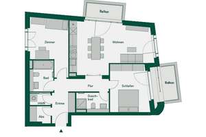 Direkte Rheinlage, moderne 3 Zimmerwohnung mit Balkon – An den Rheinwiesen ., 55131 Neustadt, Mainz – Vorschaubild 3