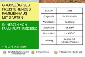 Freistehendes Familienhaus langfristig zu vermieten in Frankfurt-Riedberg – Ottilie Widermuth Weg 2, 60438 Kalbach-Riedberg, Frankfurt am Main – Vorschaubild 1