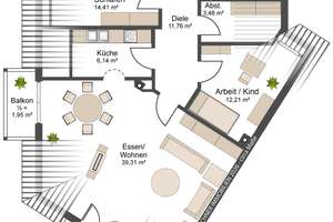 Renovierungsbedürftig aber sofort verfügbar! 3-ZKB im Dachgeschoss, zwei Balkone, Garage und Keller! – Die vollständige Adresse der Immobilie erhältst du vom Anbieter., 85053 Südost, Ingolstadt – Vorschaubild 22
