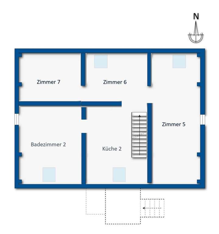 Grundrissskizze Dachgeschoss 