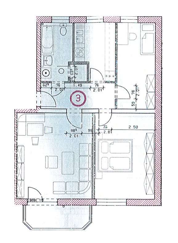 Attraktive 3-Raumwohnung mit Balkon & Carport-Stellplatz in Fraureuth! Modernisierungsbedürftig!, Zwickau Kreis – Bild 2