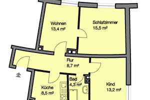 Helle 3-Zimmer-Wohnung – Dr.-Luppe-Platz 8, 90443 Steinbühl, Nürnberg – Vorschaubild 3