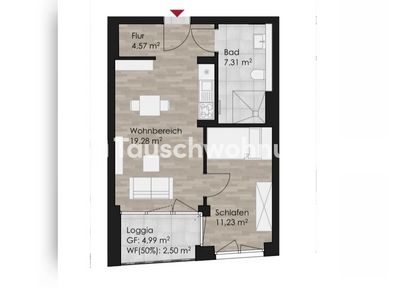 Tauschwohnung: 2-Zimmer Neubauwohnung