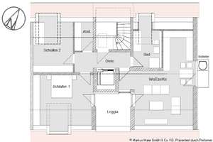 Penthaus-Wohnung, Dachterrasse, Aufzug direkt in die Wohnung – Die vollständige Adresse der Immobilie erhältst du vom Anbieter., 84427 Sankt Wolfgang – Vorschaubild 14