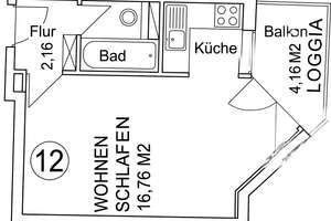 Helles 1-Zimmer-Apartment in ruhiger Lage, mit Balkon & EBK – Waldstraße 24, 65187 Biebrich, Wiesbaden – Vorschaubild 6