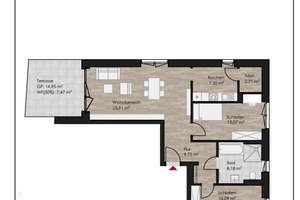 Exklusive 3-Zimmer Erdgeschosswohnung mit Terrasse – Dahlweg 95, 48153 Schützenhof, Münster – Vorschaubild 9