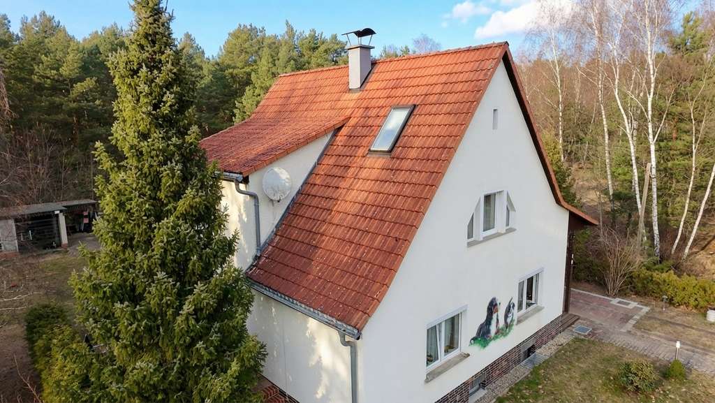 Immobilie in Borkheide - Gepflegtes Einfamilienhaus mit Nebengelass und Garage am Wald in Borkheide - Bild 0