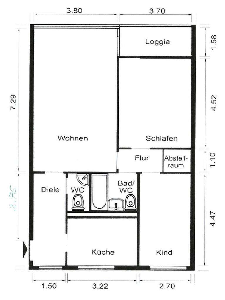 Immobilie in Wörth am Rhein - Wörth: Vermietete 3 Zi.-Wohnung im 5. OG - Bild 4