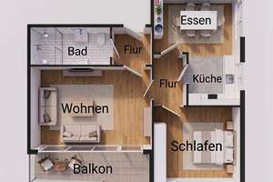 Gut geschnittene 3 Zimmerwohnung mit Rheinblick in Mainz – Die vollständige Adresse der Immobilie erhältst du vom Anbieter., 55131 Oberstadt, Mainz – Vorschaubild 10