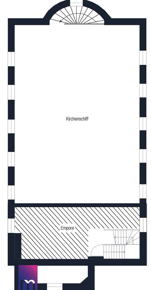 Grundriss OG, Kirchenschiff