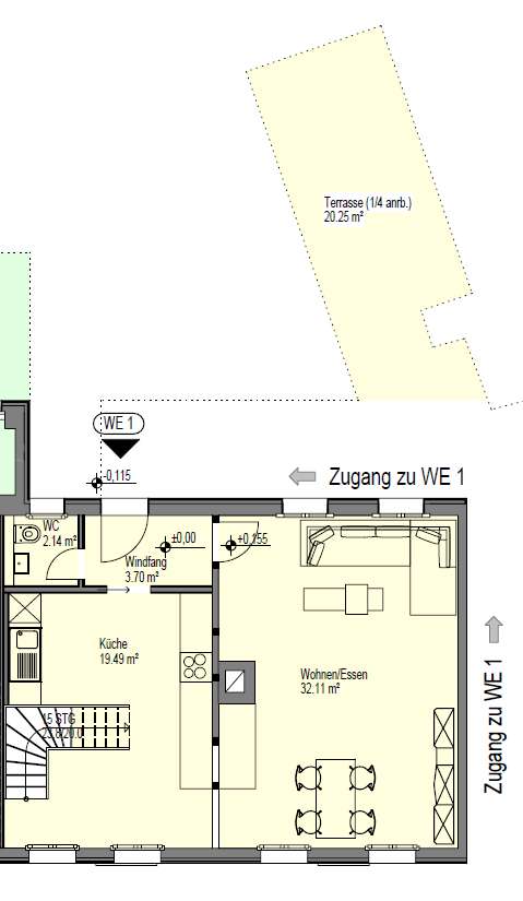 Grundriss WE 1 Ergeschoss
