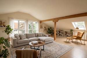 renovierte 3-Zimmer-Dachgeschosswohnung mit Einbauküche und Gartenmitnutzung in Pöcking-Aschering