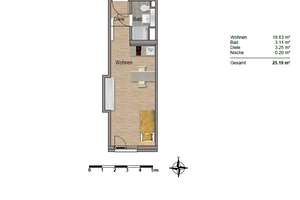 Helle 1-Zimmer-Wohnung mit geschmackvoller Möblierung – 60528 Niederrad, Frankfurt am Main – Vorschaubild 8