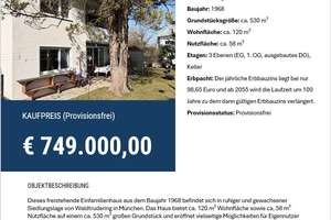 Einfamilienhaus mit 120 m² Wohnfläche in München-Trudering – Die vollständige Adresse der Immobilie erhältst du vom Anbieter., 81827 Waldtrudering, München – Vorschaubild 2