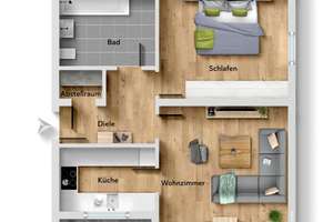Zentral gelegene 2 Zimmer Wohnung inkl. Garage – Die vollständige Adresse der Immobilie erhältst du vom Anbieter., 53227 Oberkassel, Bonn – Vorschaubild 8