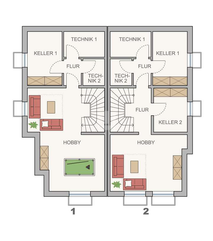 Grundriss Souterrain Haus 1 & 