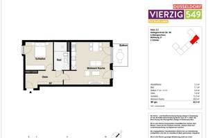 Lichtdurchflutete 2-Zimmer-Neubauwohnung mit EBK & Balkon in Top-Lage D-Heerdt – 40549 Heerdt, Düsseldorf – Vorschaubild 10