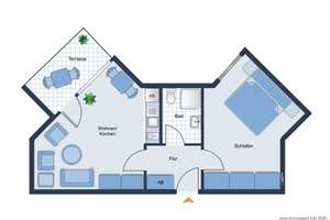 Attraktives Apartment mit zwei Zimmern, Terrasse und Stellplatz im Bielefelder Zentrum – 33602 Mitte, Bielefeld – Vorschaubild 9
