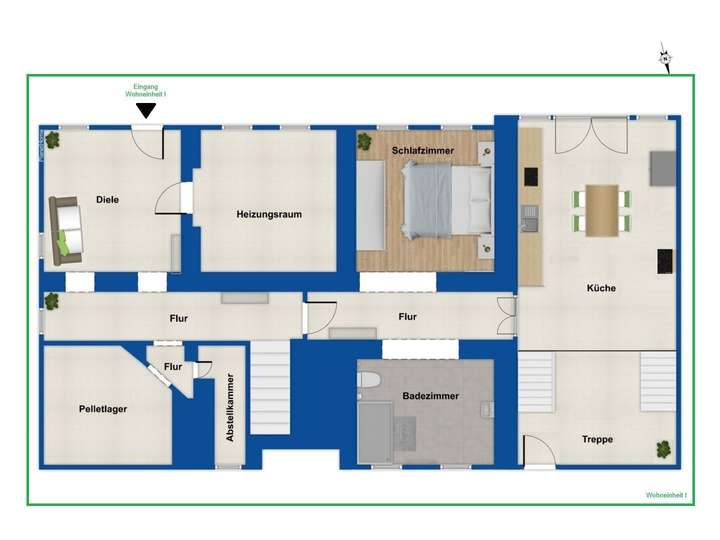 Grundriss EG - Wohneinheit I
