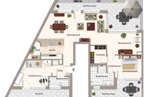 Wohnen über den Dächern von Aachen – 3-Zimmer-Penthouse mit ca. 127 m² und 2 Panorama-Dachterrassen! – Vaalser Straße 81, 52074 Westpark, Aachen – Vorschaubild 3