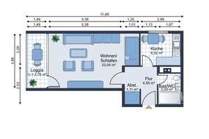 Perfekt für Singles: topgepflegtes Erdgeschoss-Appartment  mit Balkon in Fischeln – Bergheimer Str. 30, 47807 Fischeln, Krefeld – Vorschaubild 9
